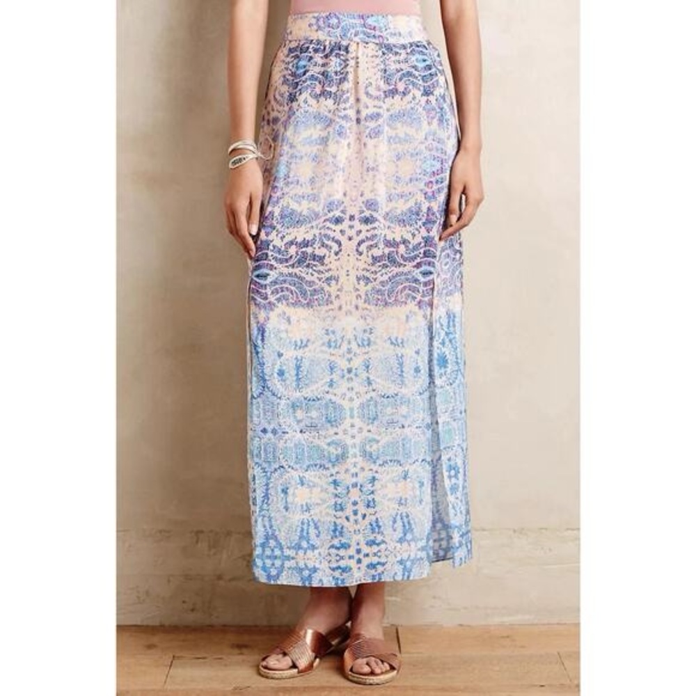 Anthropologie‎ Maeve Waimea Silk Maxi Skirt Size Small